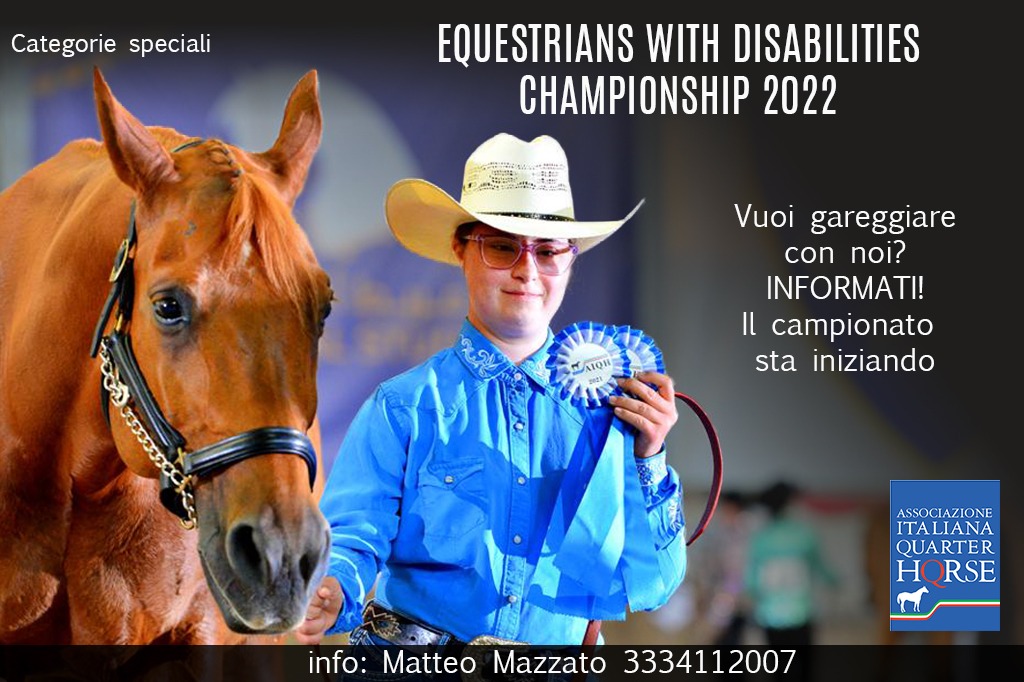 Campionato 2022 AIQH equestrians with disabilities