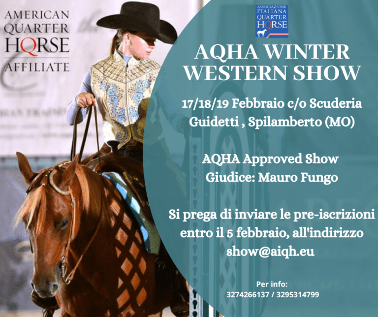 AQHA WINTER WESTERN SHOW 17-19 FEBBRAIO 2023