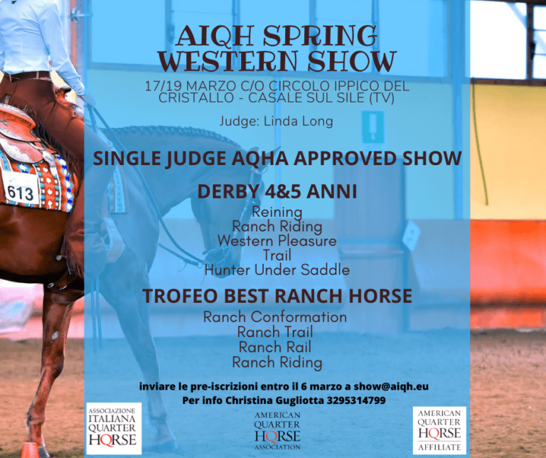 AIQH SPRING WESTERN SHOW 17-19 MARZO 2023