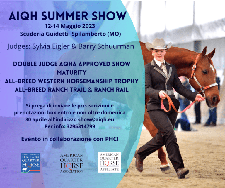 AIQH SUMMER SHOW 12-14 MAGGIO 2023