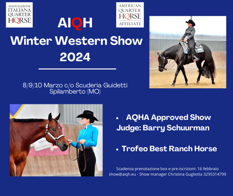 AIQH WINTER WESTERN SHOW 8-10 MARZO 2024