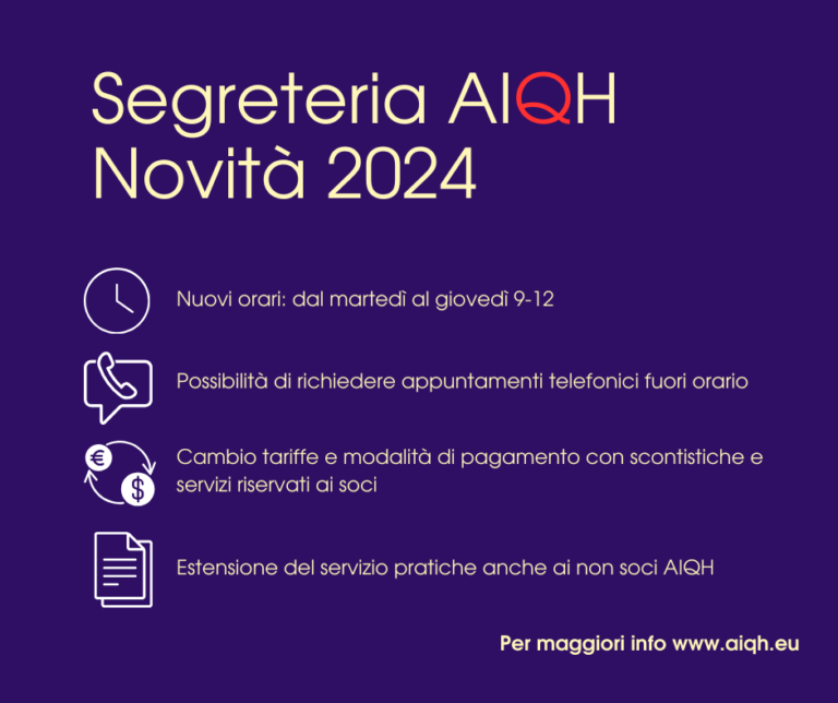 Segreteria – novità 2024