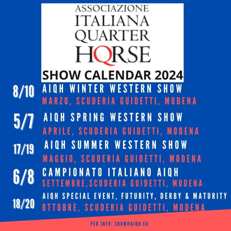 AIQH SHOW CALENDAR 2024